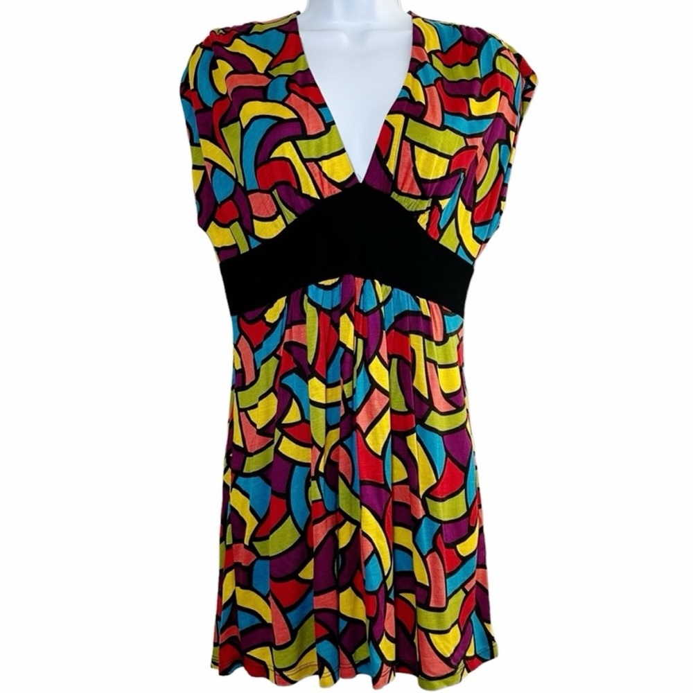Lush Y2K Mini Dress Abstract Geometric Tunic Medium Wet Seal